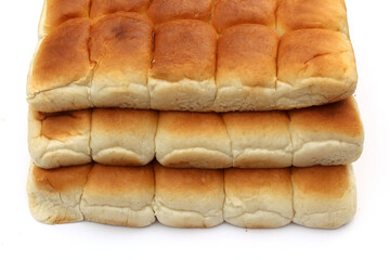 Bread, bakery icon, sliced fresh wheat bread isolated on white background