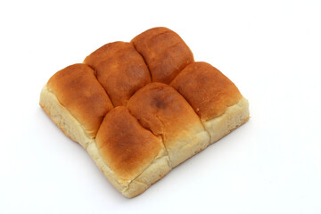 Bread, bakery icon, sliced fresh wheat bread isolated on white background