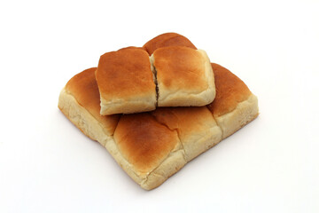 Bread, bakery icon, sliced fresh wheat bread isolated on white background