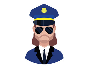 Avatar Officer Police Vector icon