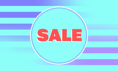 Clearance Sale red tag heading design for banner or poster. Sale and Discounts Concept.  Horisontal lines. Sale on blue background