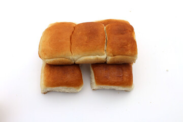 Bread, bakery icon, sliced fresh wheat bread isolated on white background
