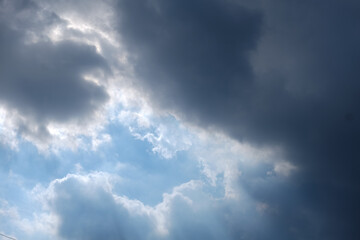Naklejka na ściany i meble soft focus nimbus cloud and blue sky in the shiny day