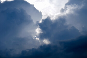 soft focus nimbus cloud and blue sky in the shiny day