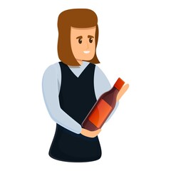 Bar woman sommelier icon. Cartoon of bar woman sommelier vector icon for web design isolated on white background