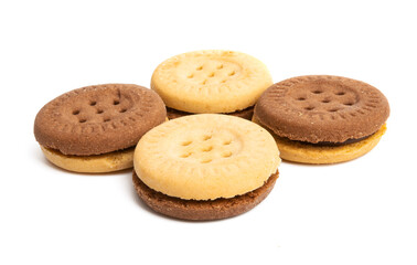 double cookie with chocolate isolated