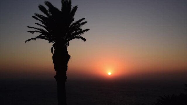 A footage of a walk to to the sunset in Tangier in summer corona