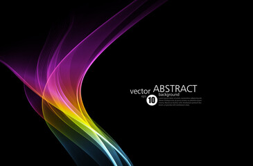Abstract shiny color spectrum wave design element - obrazy, fototapety, plakaty