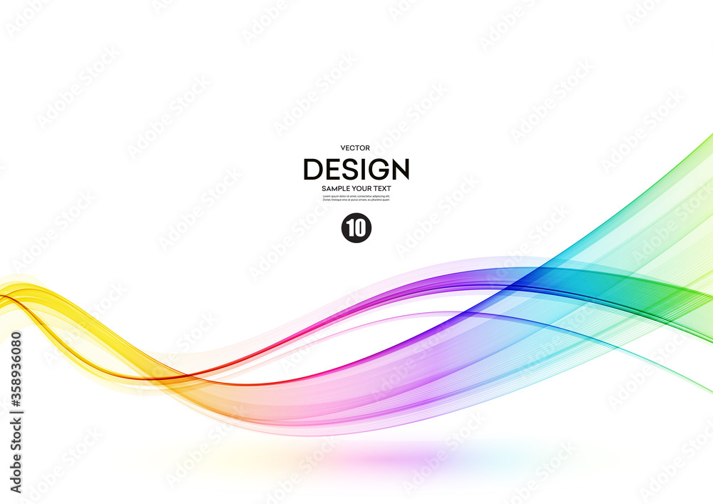 Poster Abstract shiny color spectrum wave design element
