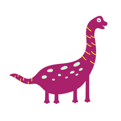 Cute dinosaur brachiosaurus. Dinosaur Vector Character