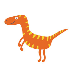 Cute dinosaur velociraptor. Dinosaur Vector Character