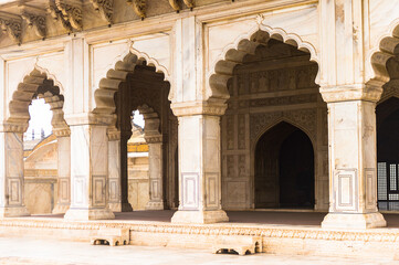 It's Diwan I Am (Hall of Public Audience) at the Red Fort of Agra, India. UNESCO World Heritage site.