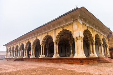 It's Agra Fort Diwan I Am (Hall of Public Audience) at the Red Fort of Agra, India. UNESCO World Heritage site.