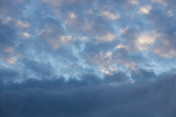 beautiful fluffy clouds and blue sky