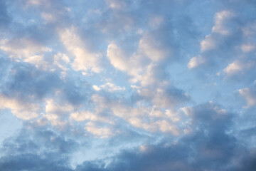 beautiful fluffy clouds and blue sky