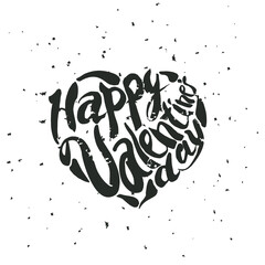 The inscription lettering the text happy Valentine's Day February 14