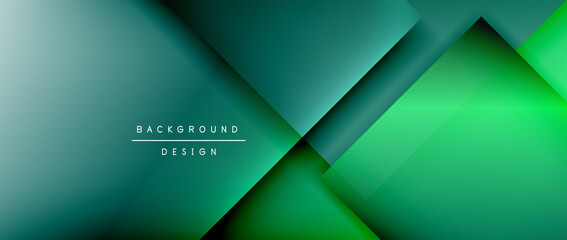 Square shapes composition, fluid gradient geometric abstract background. 3D shadow effects, modern design template