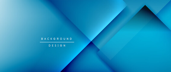 Fototapeta premium Square shapes composition, fluid gradient geometric abstract background. 3D shadow effects, modern design template