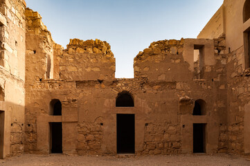 It's Interior of the Qasr Kharana, one of the best-known of the desert castles in eastern Jordan