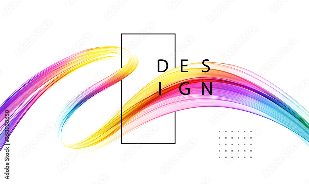 Poster Abstract shiny color spectrum wave design element
