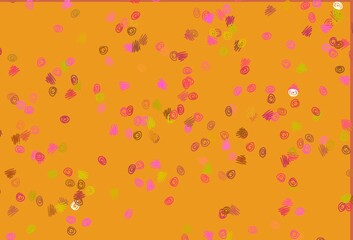 Light Red, Yellow vector pattern with spheres.
