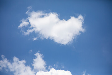 beautiful fluffy clouds and blue sky