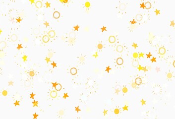 Light Green, Red vector layout with stars, suns.
