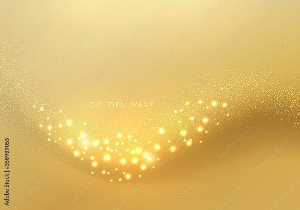 Aufkleber abstract shiny color gold wave design element