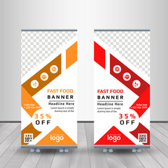 Food & Restuaruant concep Roll yp banner. Universal stand for Restuaruant - Vector.	