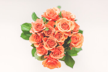 A bouquet of orange roses
