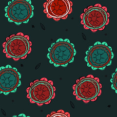 Stylish seamless pattern made of flowers