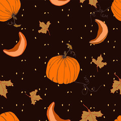 vector seamless autumn pumpkin pattern