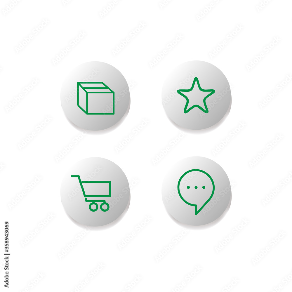 Poster user interface technology icon button collection for design element