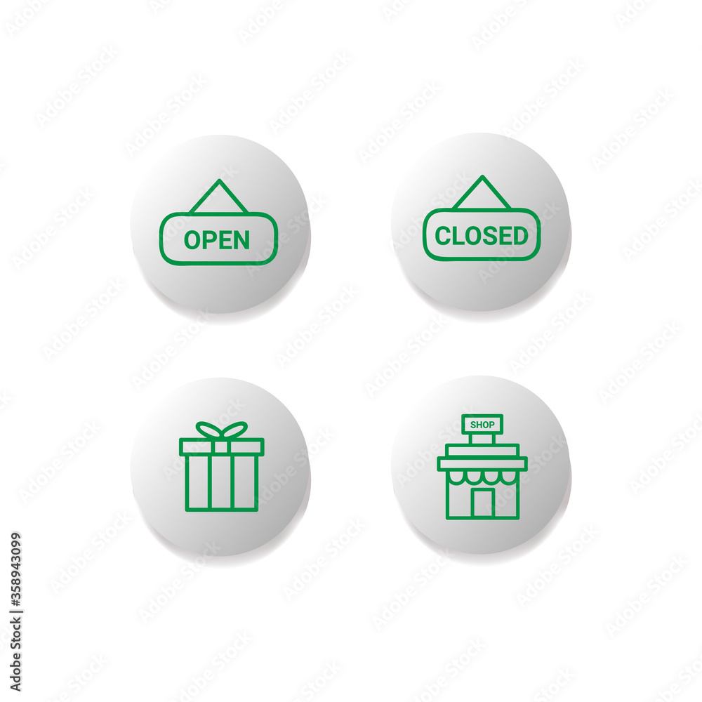 Poster user interface e commerce icon button collection for design element