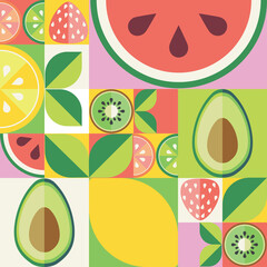 Flat fruit pattern