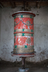 Tibetan buddhist prayer wheels
