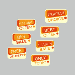 Set of sale stickers. Colorful abstract design.