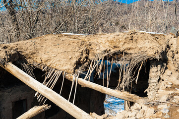 It's Destroyed village in Winter