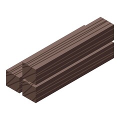 Wood column bars icon. Isometric of wood column bars vector icon for web design isolated on white background