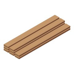 Wood bars icon. Isometric of wood bars vector icon for web design isolated on white background