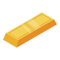 Vip gold bar icon. Isometric of vip gold bar vector icon for web design isolated on white background