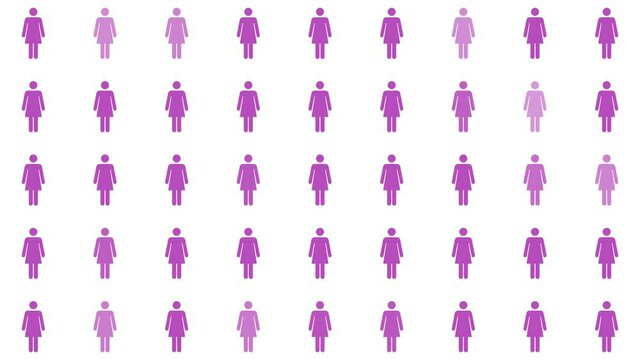 Man Icon Transitions to Woman Icon, Concept for Gender Inequality
