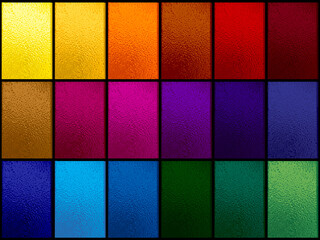 Colorful stained glass window set on black