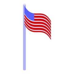 Astronaut american flag icon. Isometric of astronaut american flag vector icon for web design isolated on white background