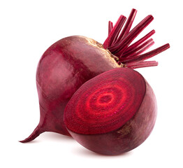 Beetroot isolated on white background with clipping path - obrazy, fototapety, plakaty