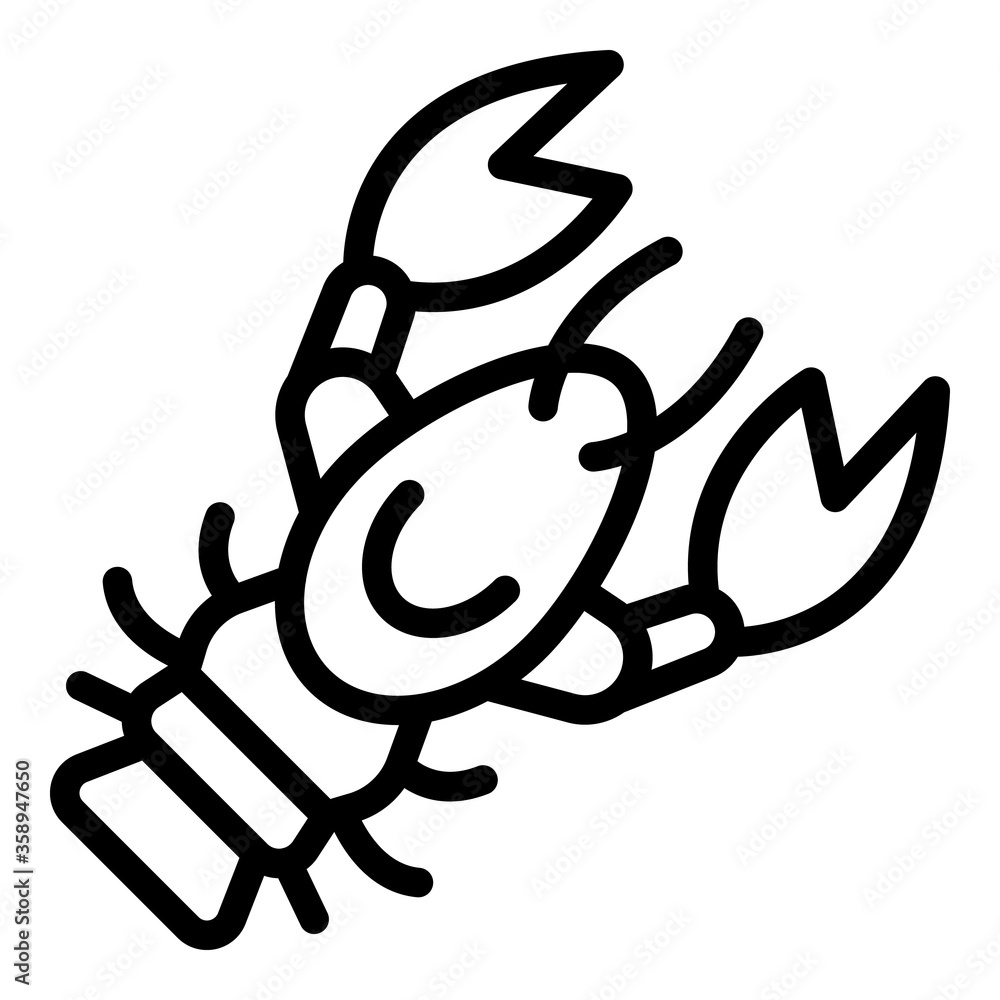 Poster menu lobster icon. outline menu lobster vector icon for web design isolated on white background