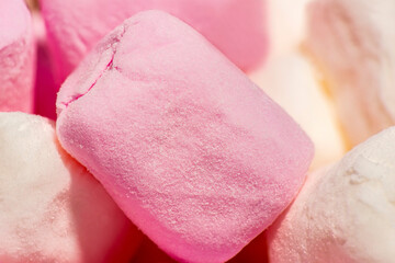 Detailed macro photo marshmallow candy