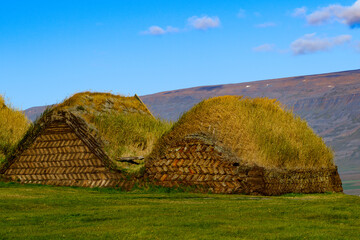 Turf house in Glaumbaer, Iceland