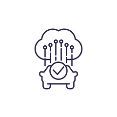 cloud solutions for transport line icon