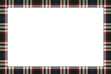 Vintage frame vector. Scottish border pattern retro style. Tartan plaid ornament.